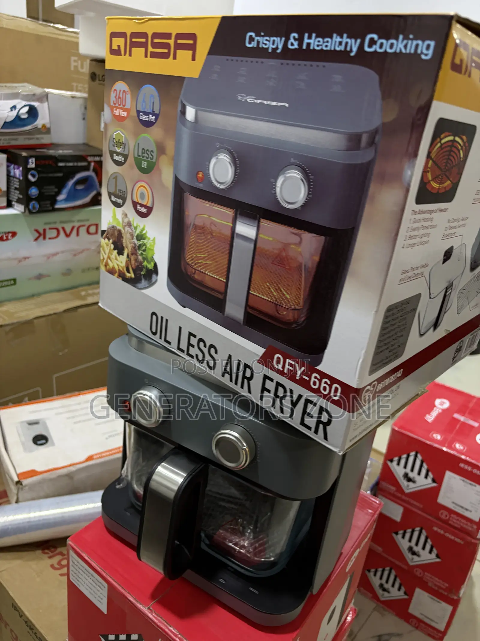 Qasa 6L Air Fryer With 360° Visibility