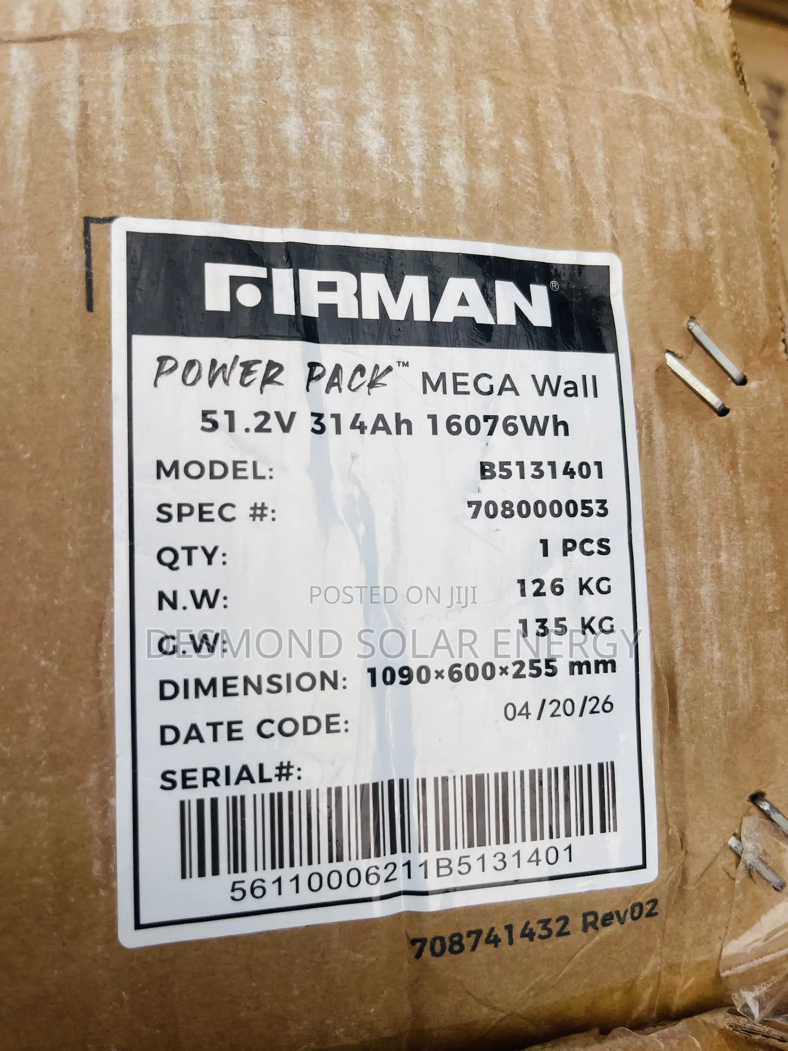 16kwh 51.2v Firman Lithium Batteries Is Now Available