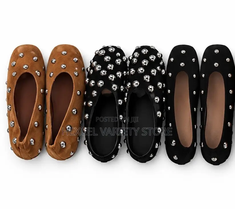 Ladies Studded Ballet Flat Shoes – Stylish Casual Flats