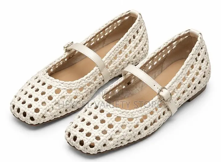 Ladies Woven Mary Jane Ballet Flats – Stylish Casual Shoes