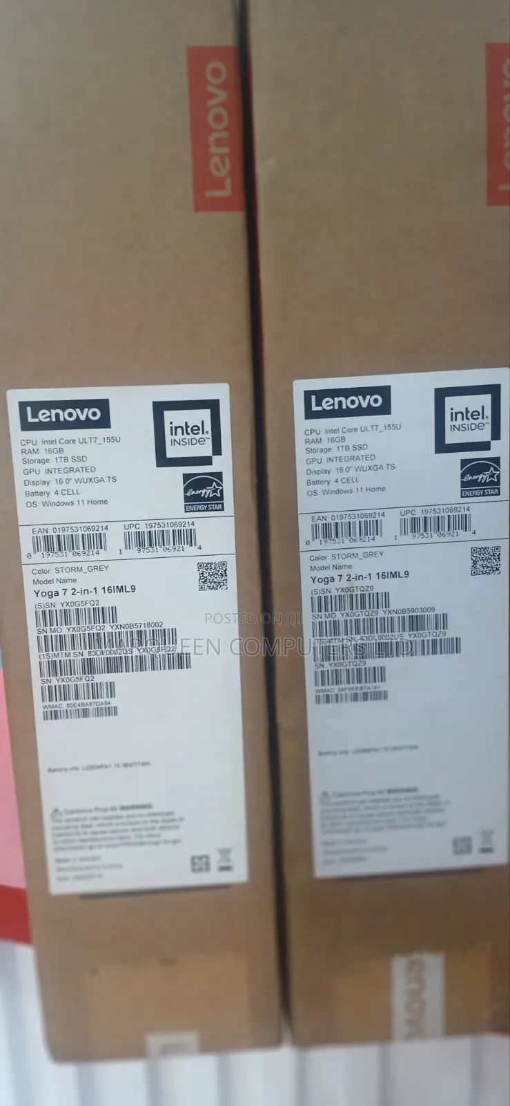 New Laptop Lenovo Yoga 7 15ITL5 16GB Intel Core Ultra 7 SSD 1T