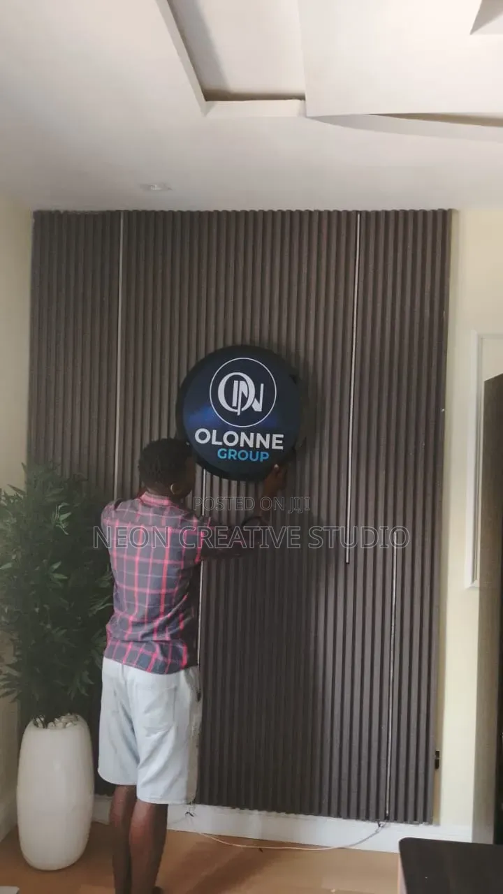 3D Reception Office Signage With Light