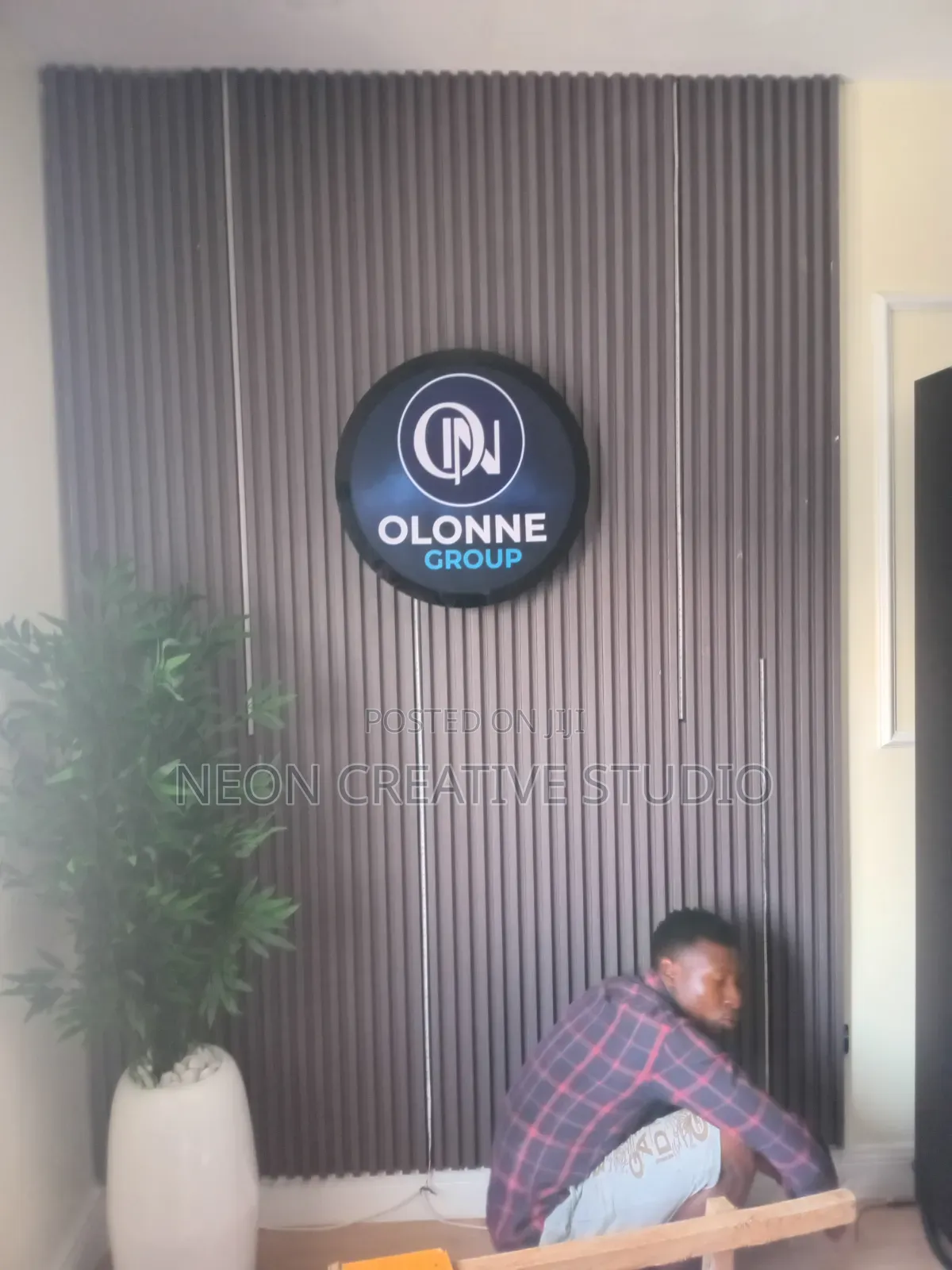 3D Reception Office Signage With Light