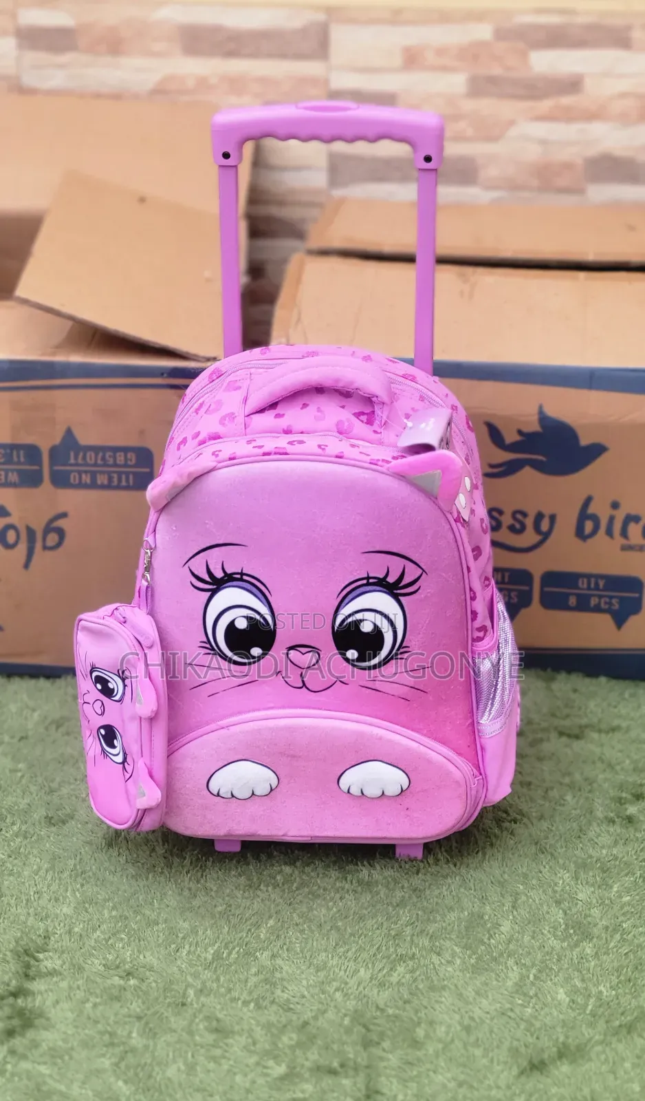 Glossy Bird School Bag, Trolley