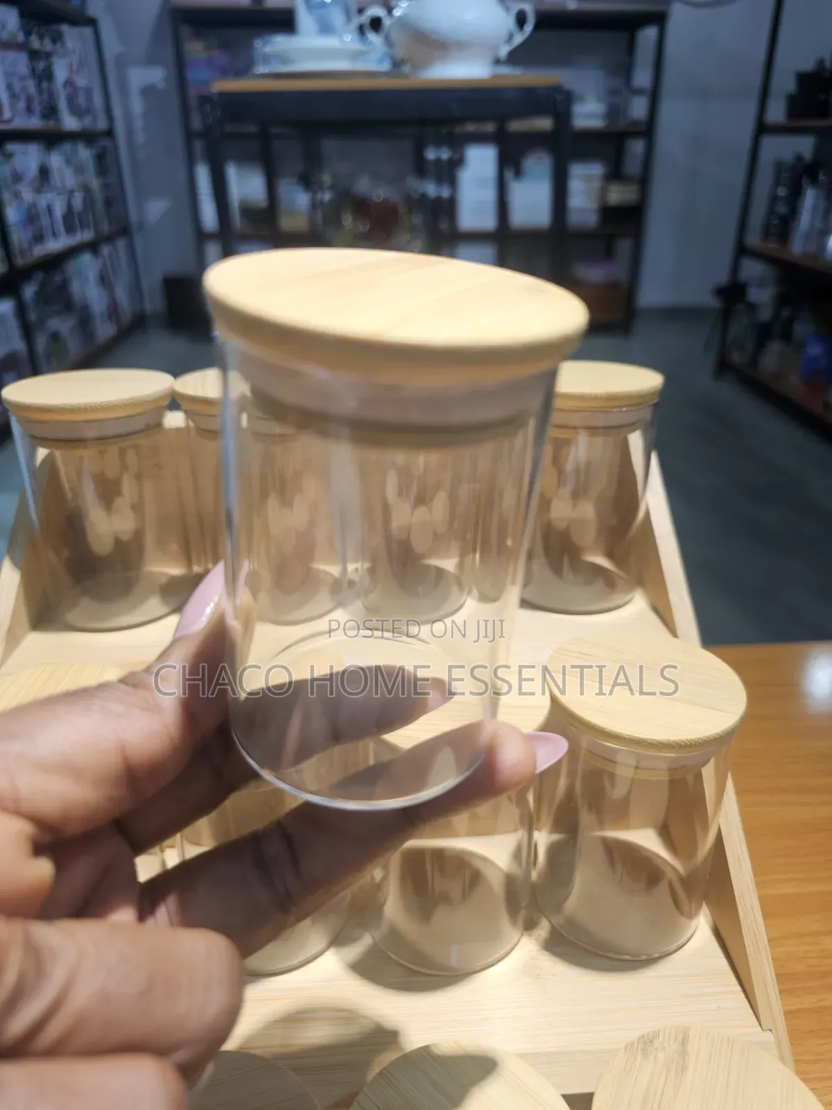 12-Piece Glass Spice Jar Set With Bamboo Rack Airtight Lids