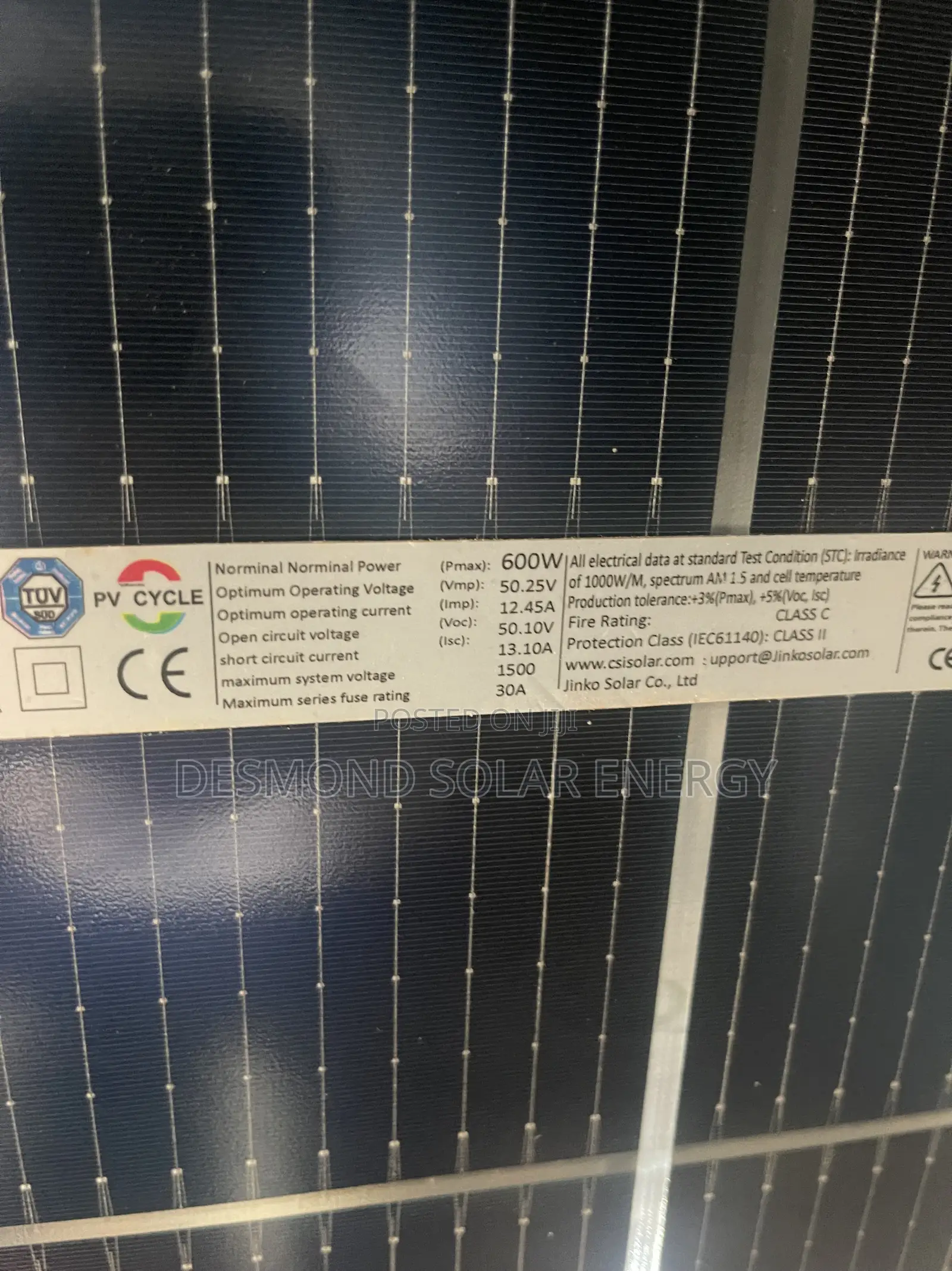 600W Original Mono Finish JINKO Solar Panels Very Much Available Now