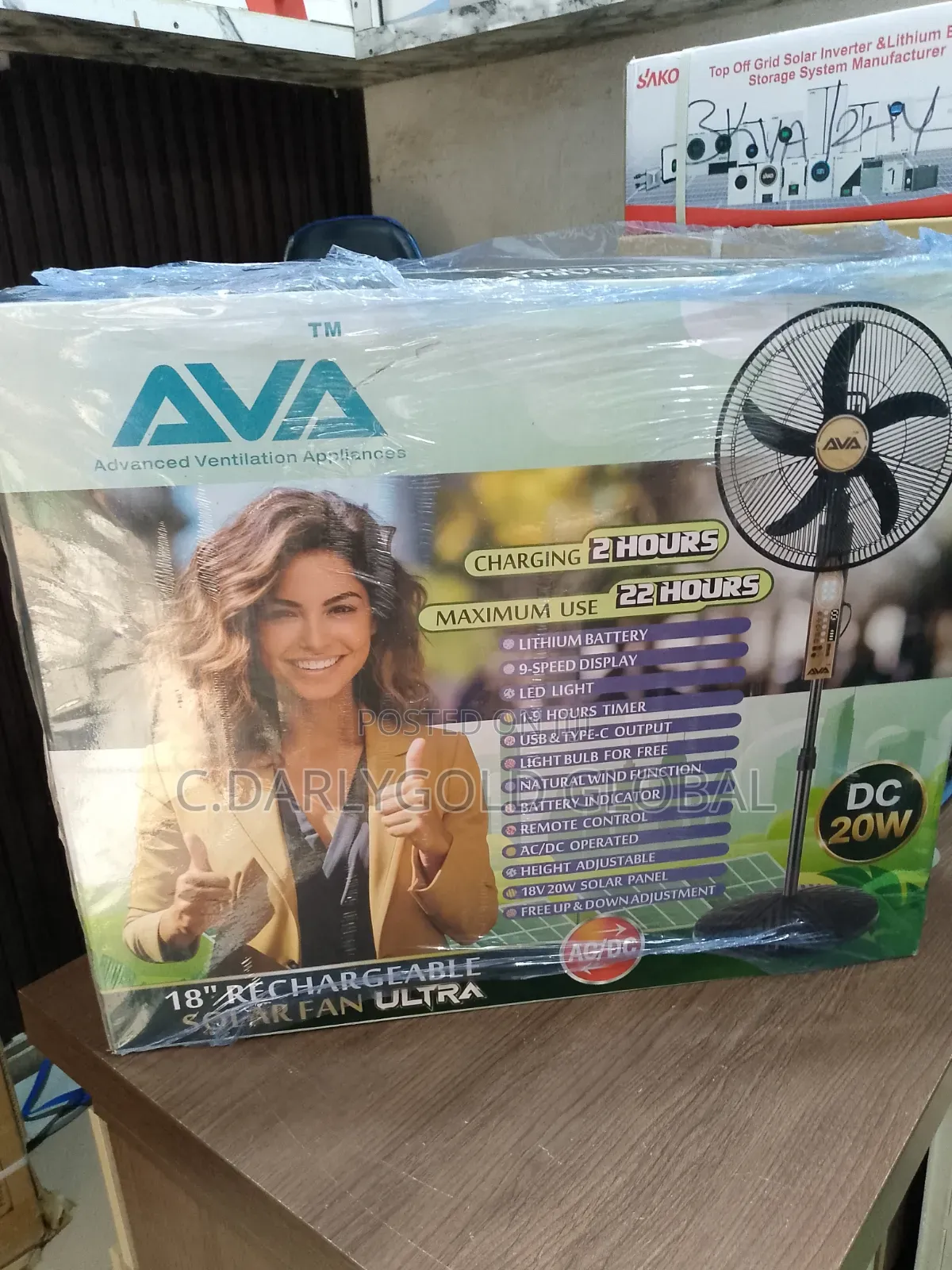 Ava Solar 18inches Rechargeable