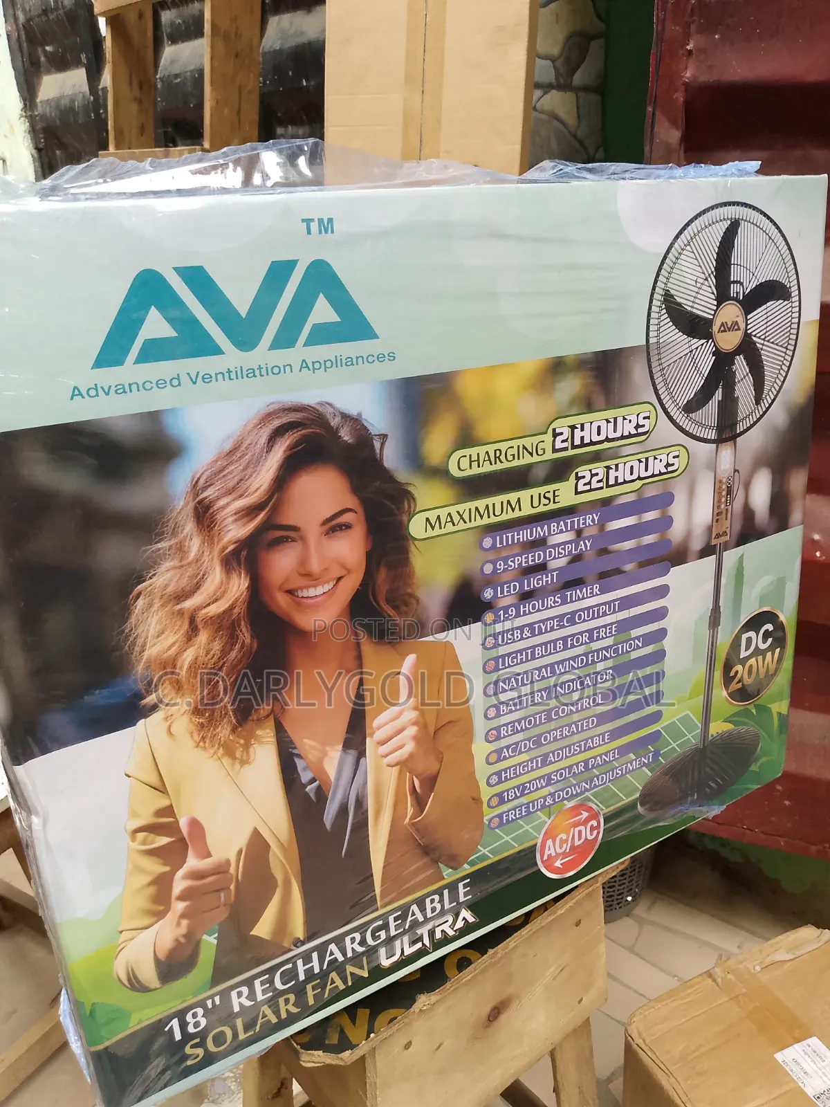 Ava Solar 18inches Rechargeable