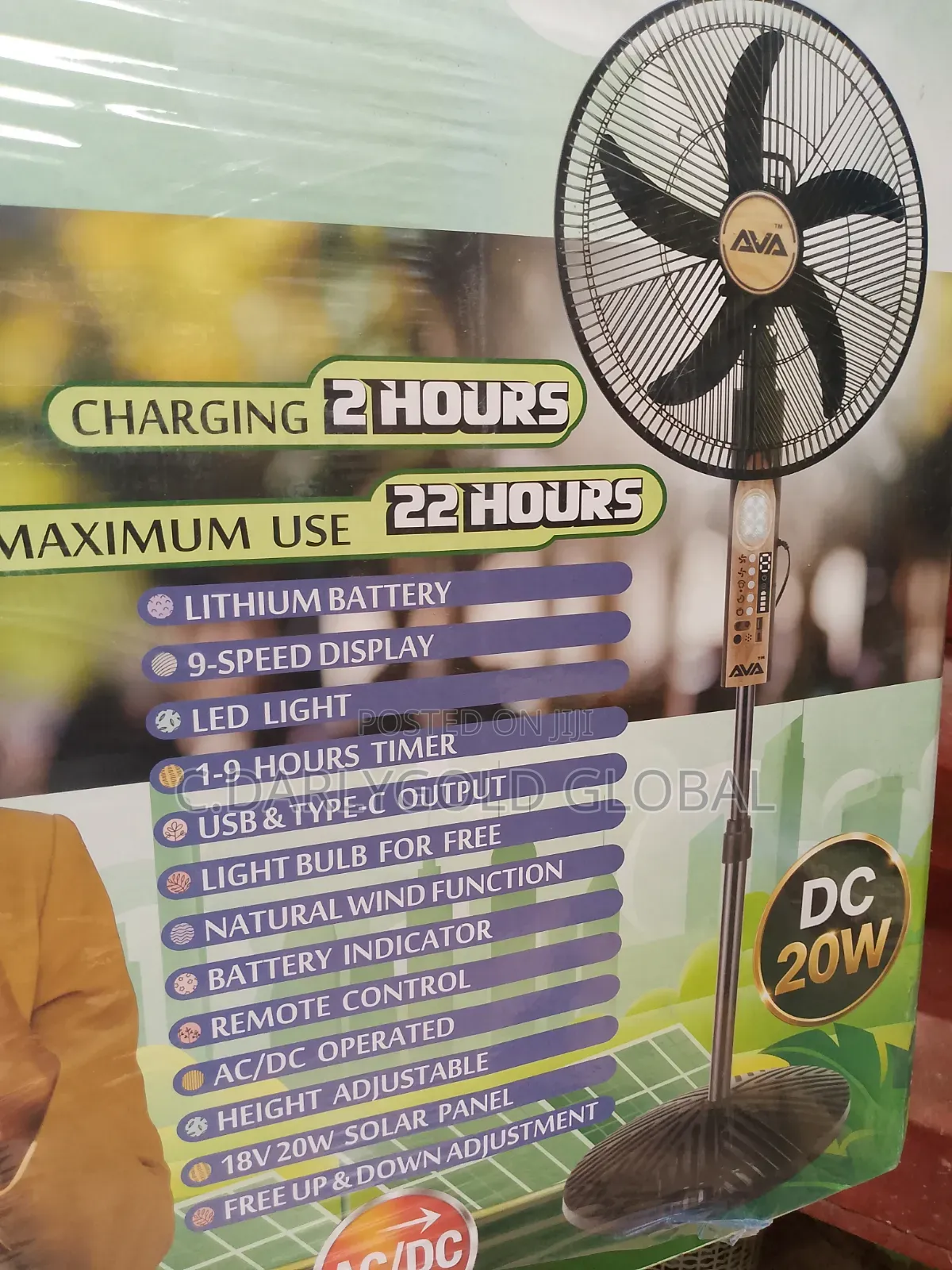 Ava Solar 18inches Rechargeable