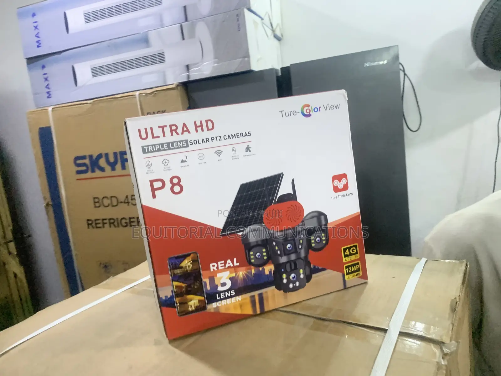 Ultra HD Solar PTZ Camera With Triple Lens Surveillance