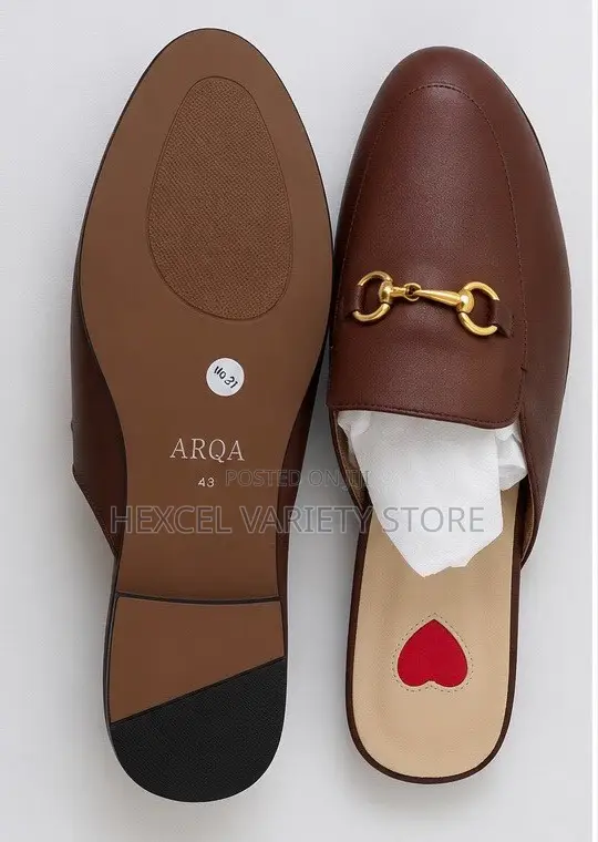 Classic Brown Horsebit Mule Loafers – Flat Slip-on Shoes