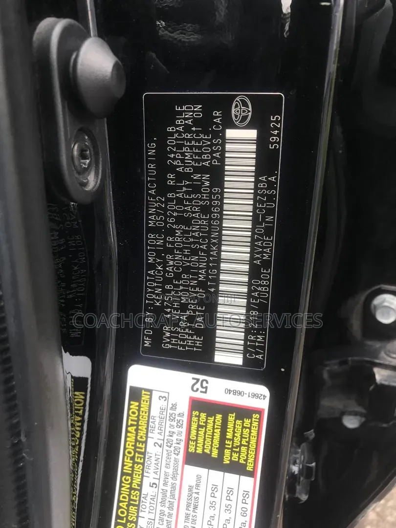 Toyota Camry 2022 Black