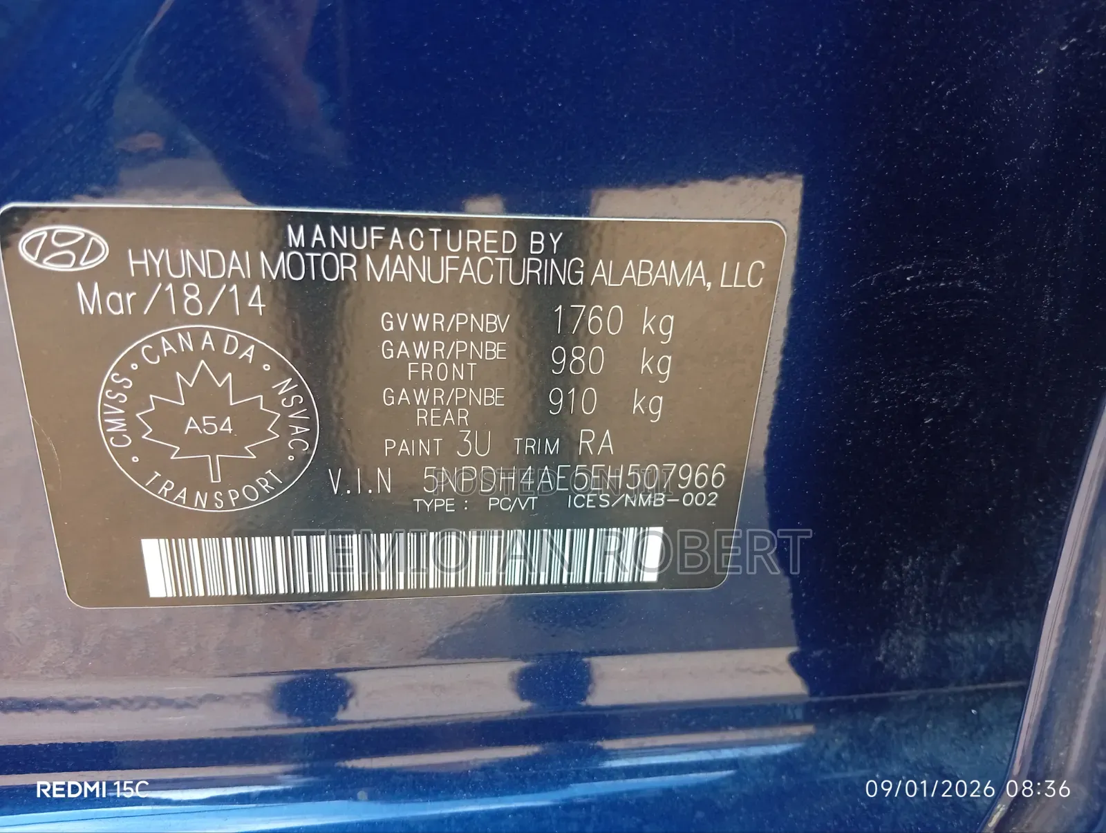 Hyundai Elantra 2015 Blue