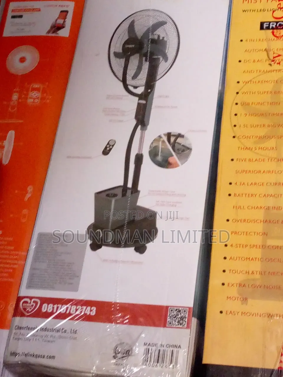 Qasa Rechargeable 18" Inches Mist Fan QRF-7318