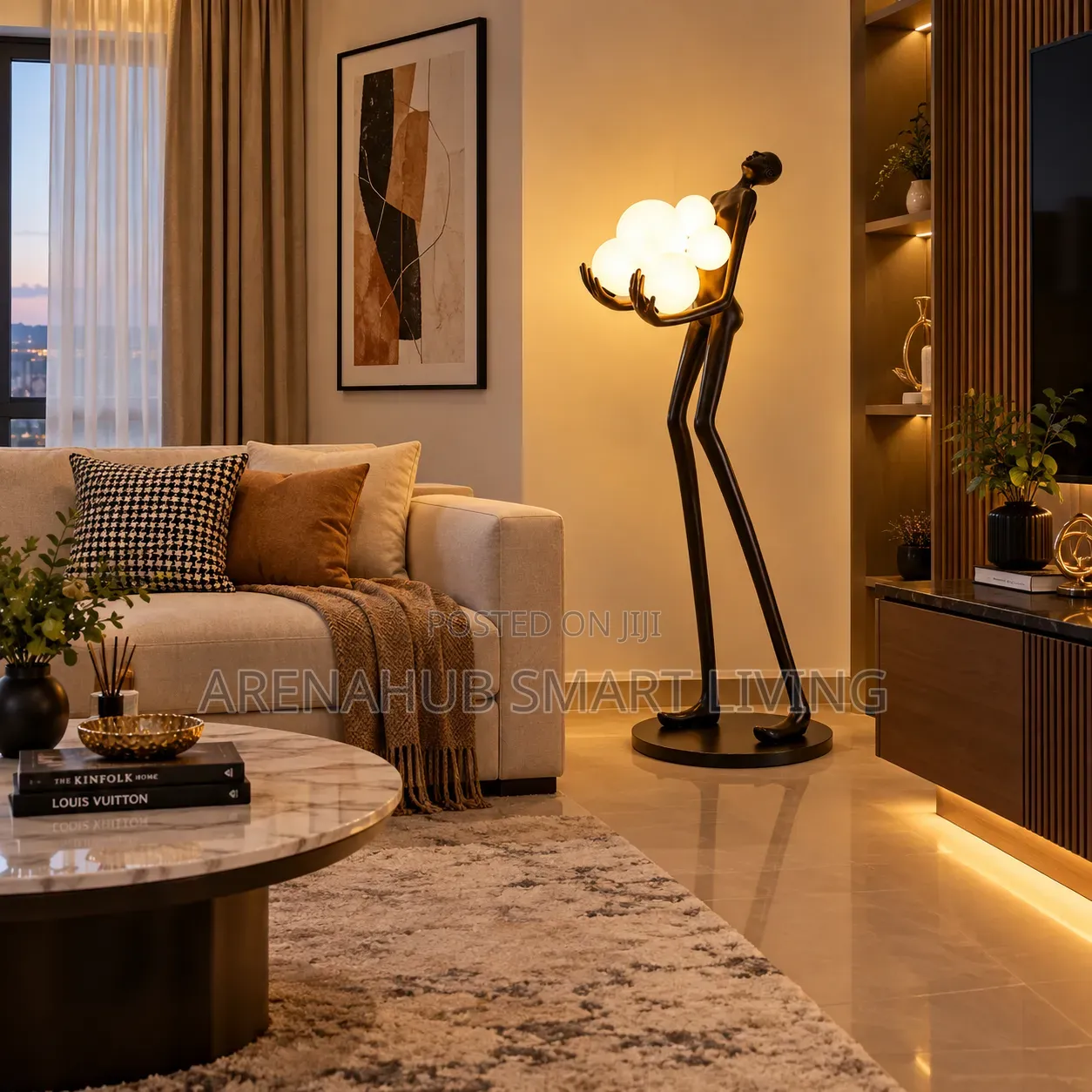 Modern Abstract Human Figurine Floor Lamp Artistic Sculpture LED