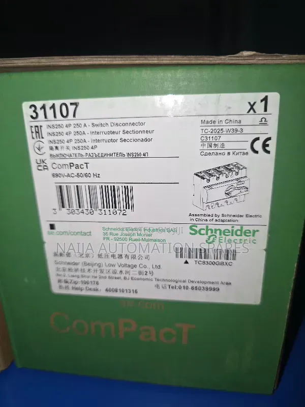31107 | Schneider ComPact INS250 4-Poles 250A Switch Disconnector