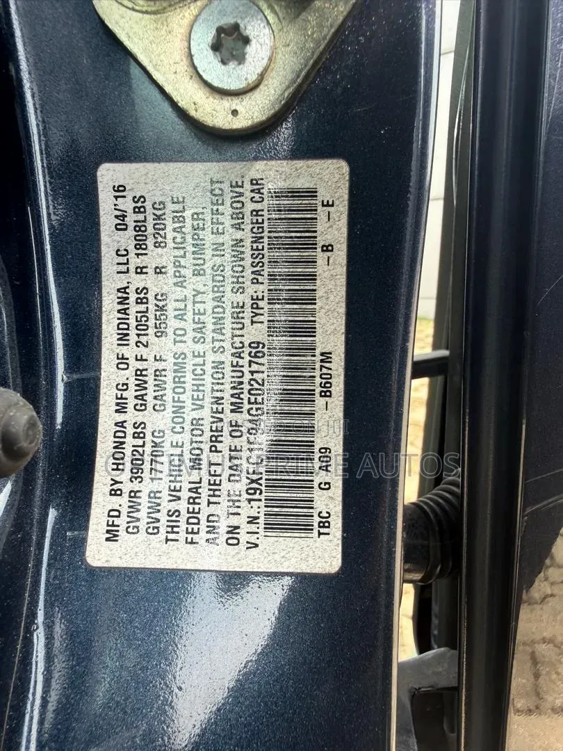 Honda Civic LX 4dr Sedan (2.0L 4cyl) 2016 Blue
