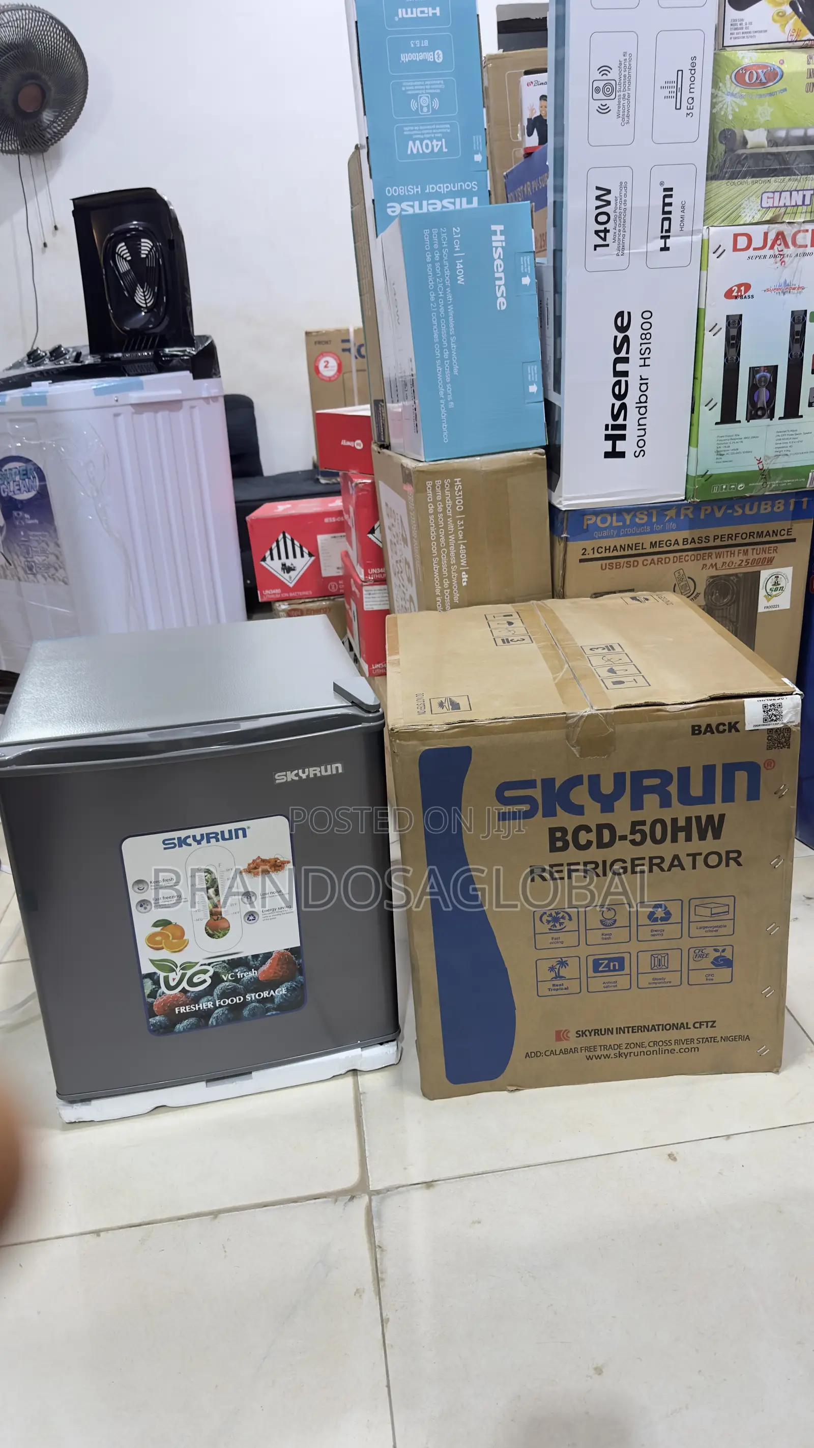 SkyRun Compact 50L Single Door Fridge