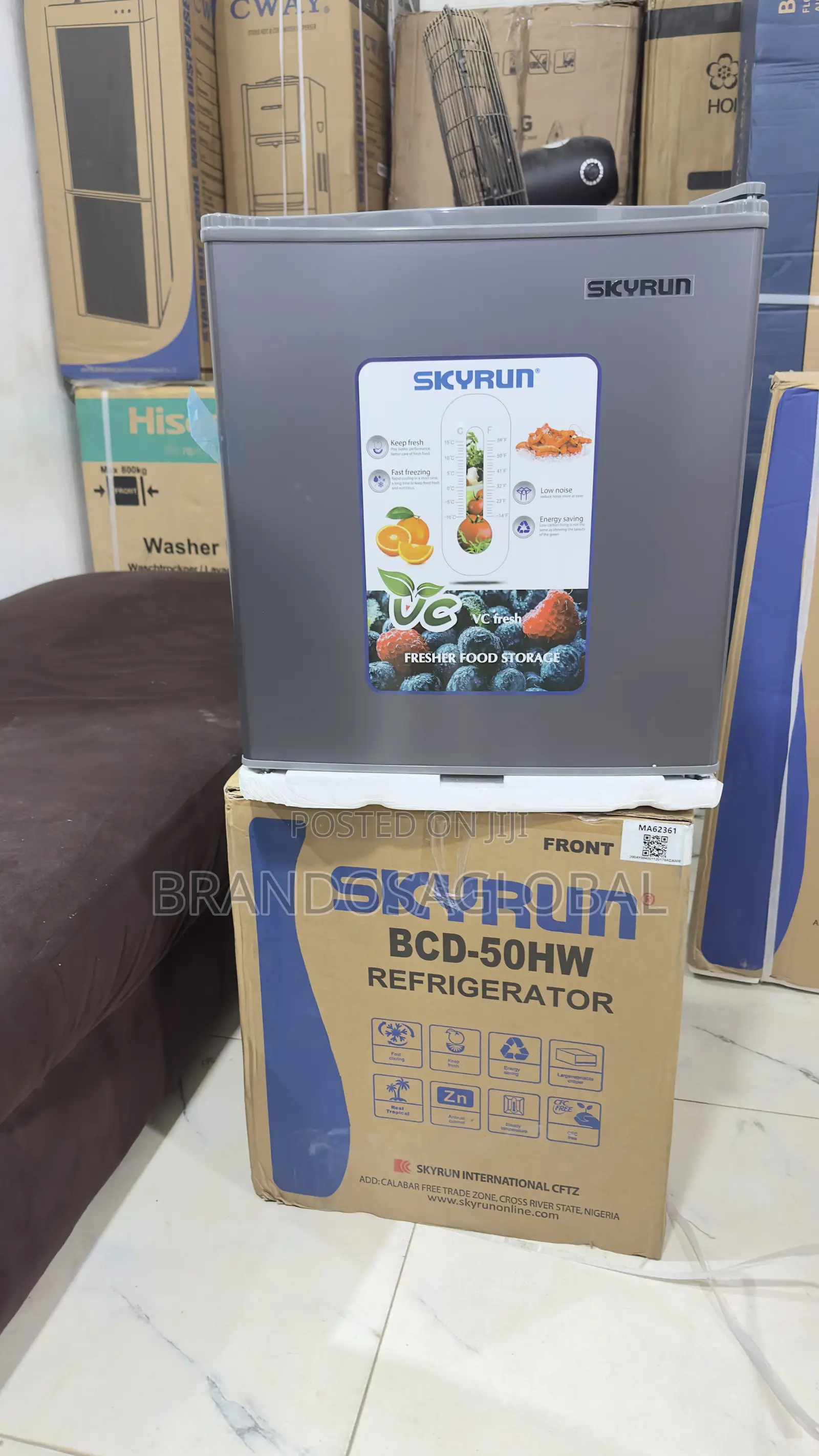 SkyRun Compact 50L Single Door Fridge
