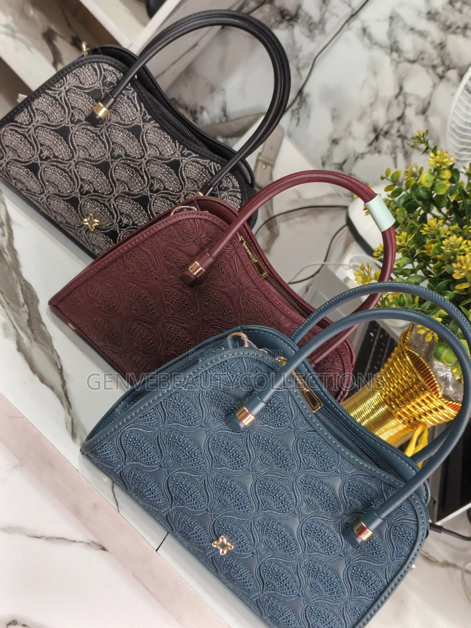 Cute Luxury Black, Silver, Patterned Handbag