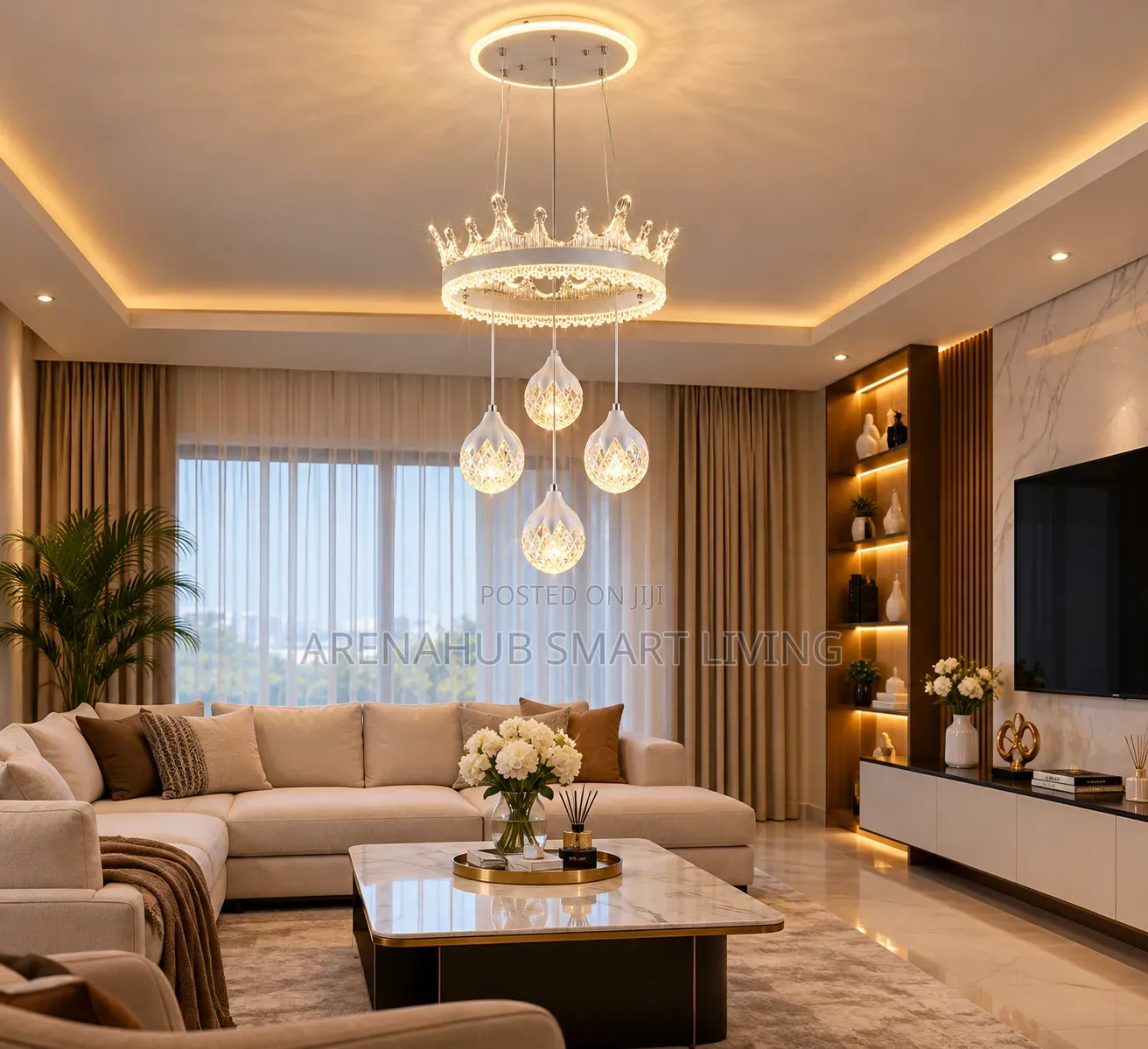 Modern Dining Room Led Chandelier Lighting Three LED Colors Nordic