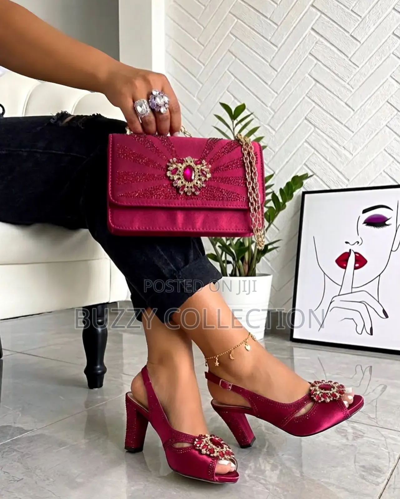 Premium Quality Luxury Women's Shoe and Bag Set