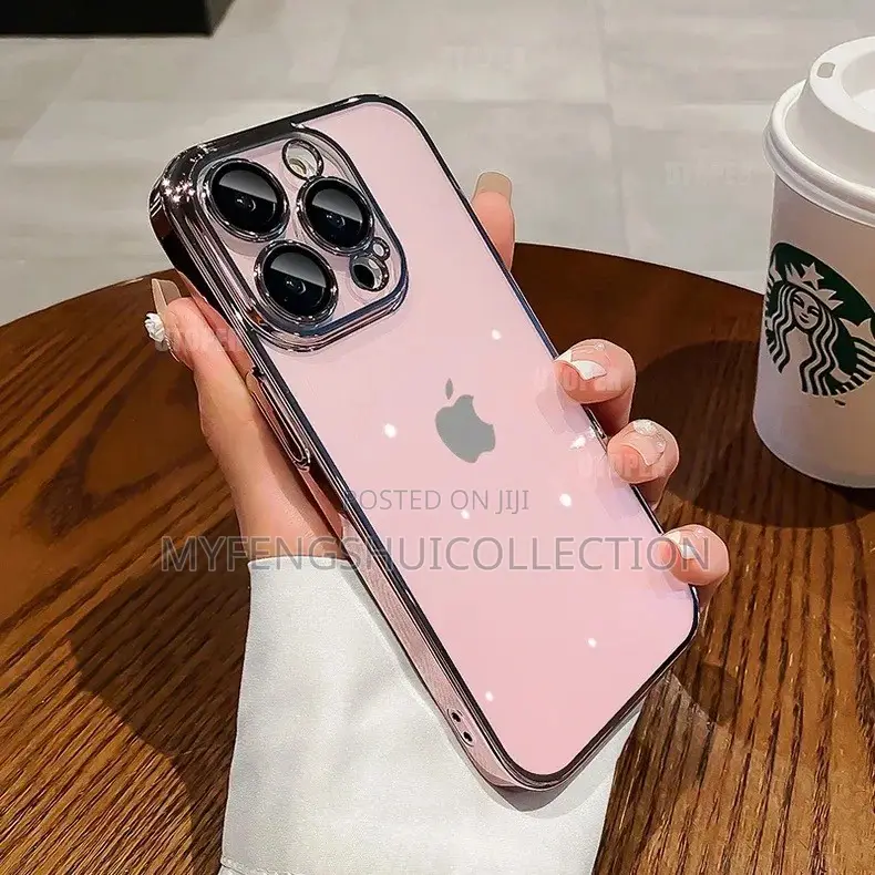 Luxury Plating Clear Silicon Case for iPhone 15 Pro Max