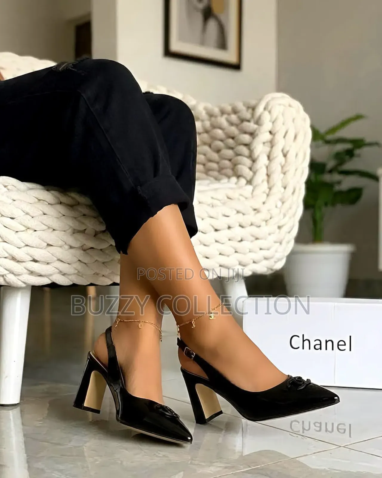 Exclusive Quality Luxury Chanel Block Heel Shoe