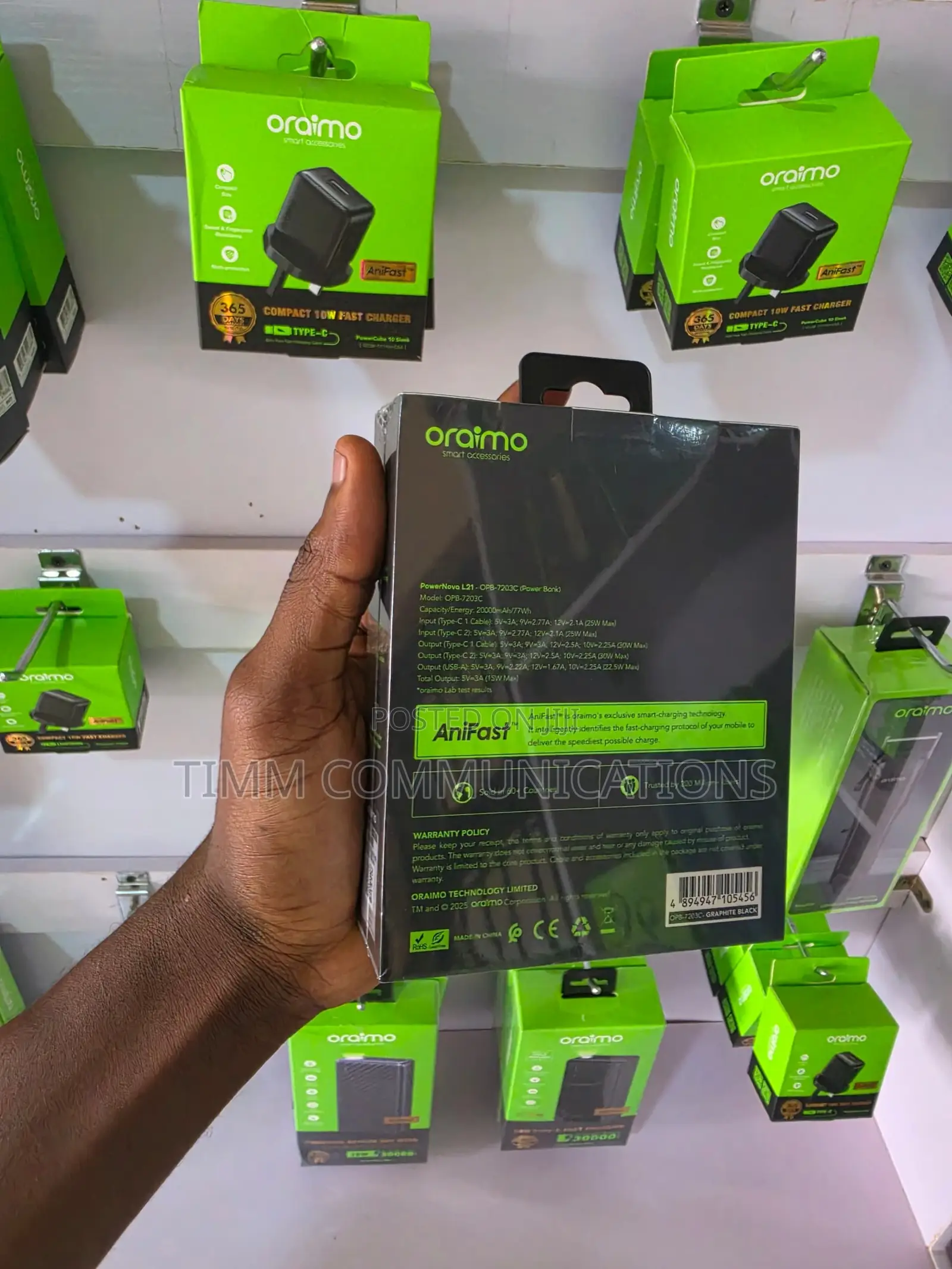 Oraimo PowerNova L21 20,000mAh 30W Fast Charging Power Bank OPB-7203C