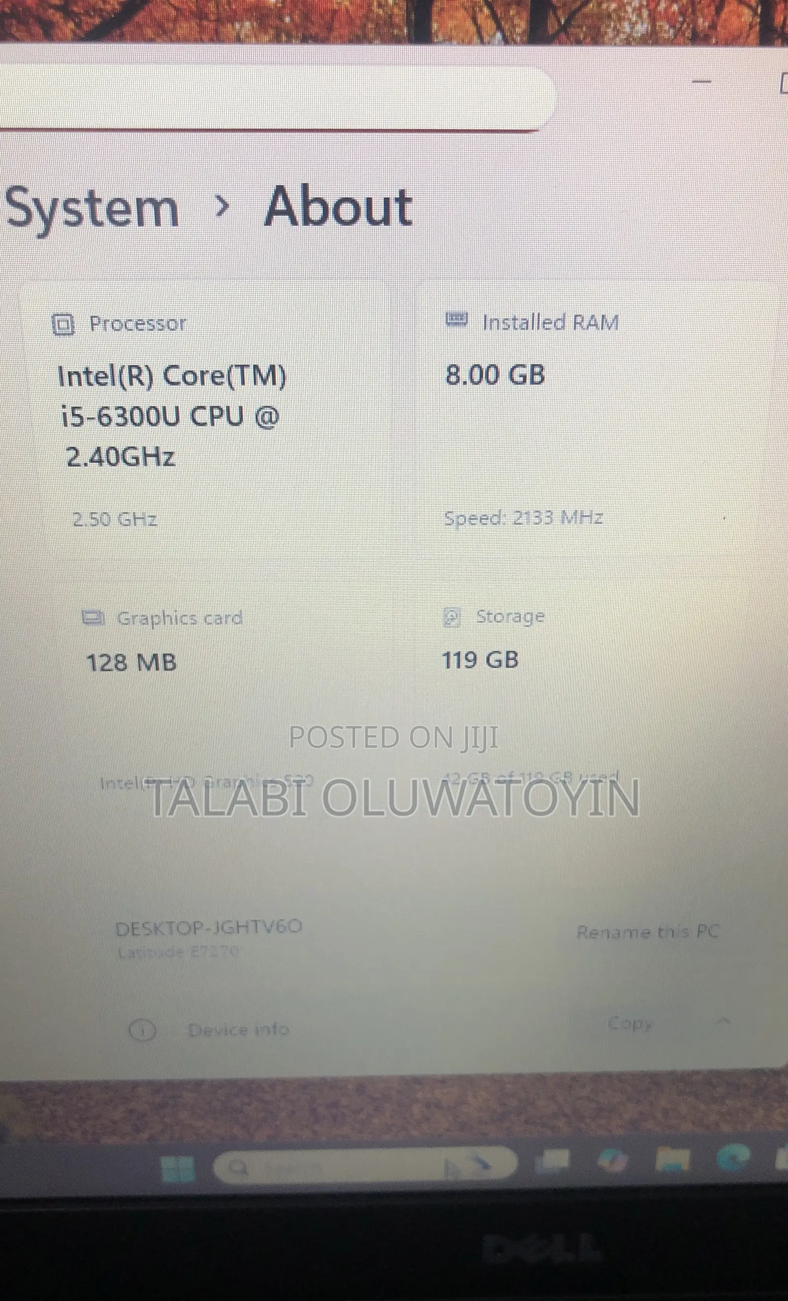 Laptop Dell Latitude 12 E7270 8GB Intel Core i5 SSD 128GB