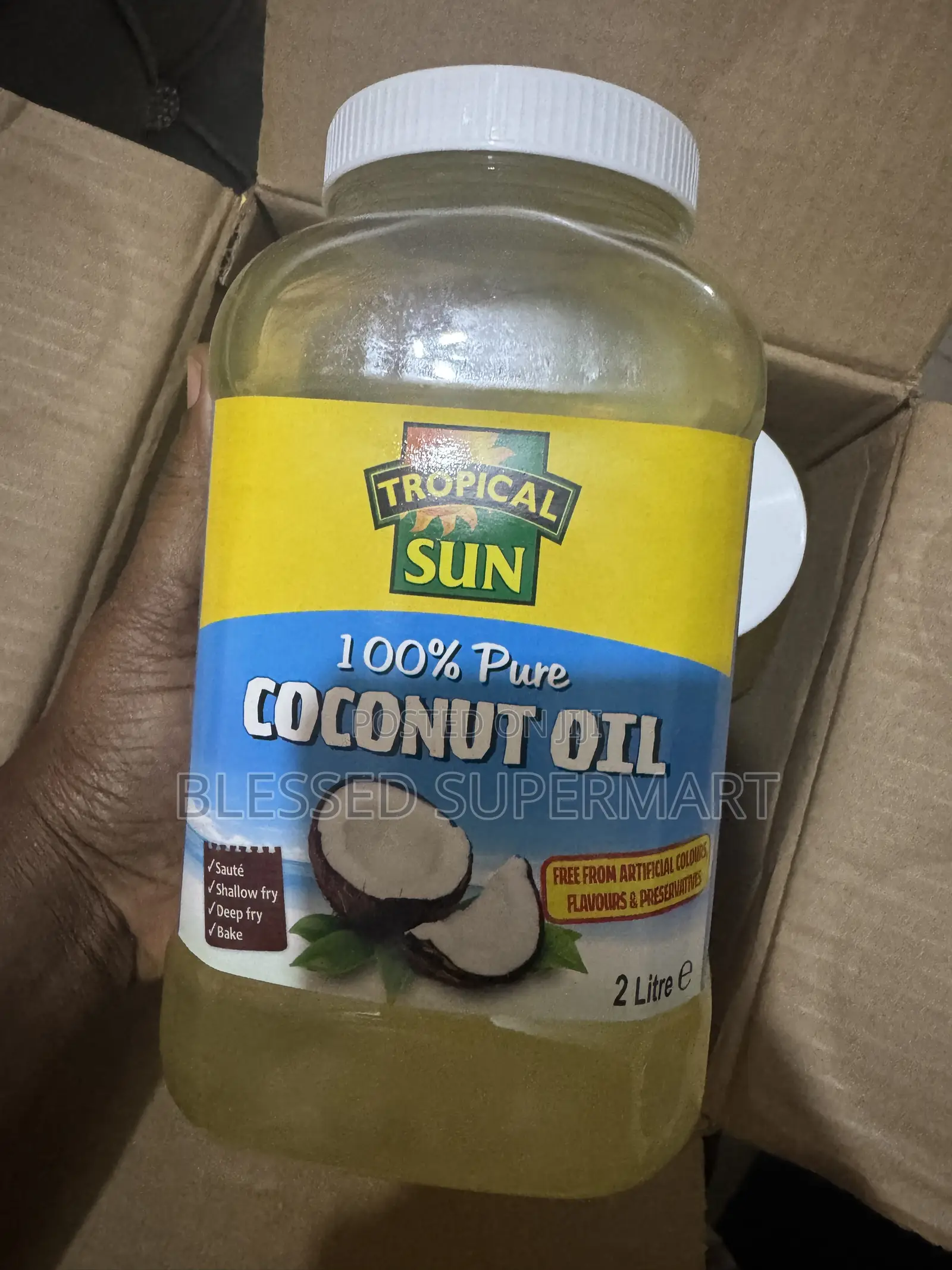 Tropical Sun 100% Coconut Oil 2Liters X 4 = Carton