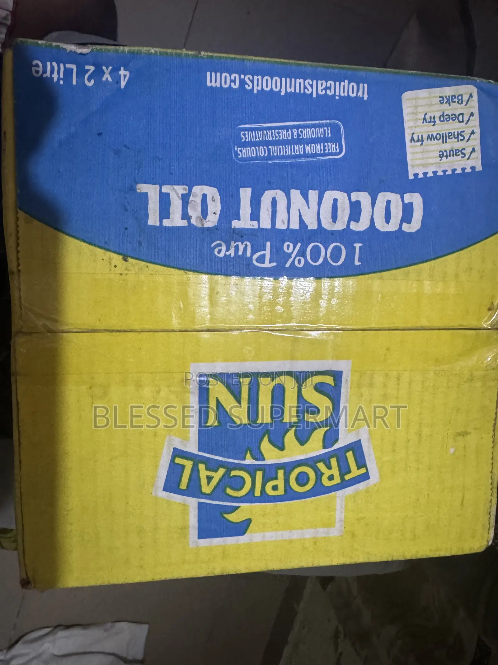 Tropical Sun 100% Coconut Oil 2Liters X 4 = Carton
