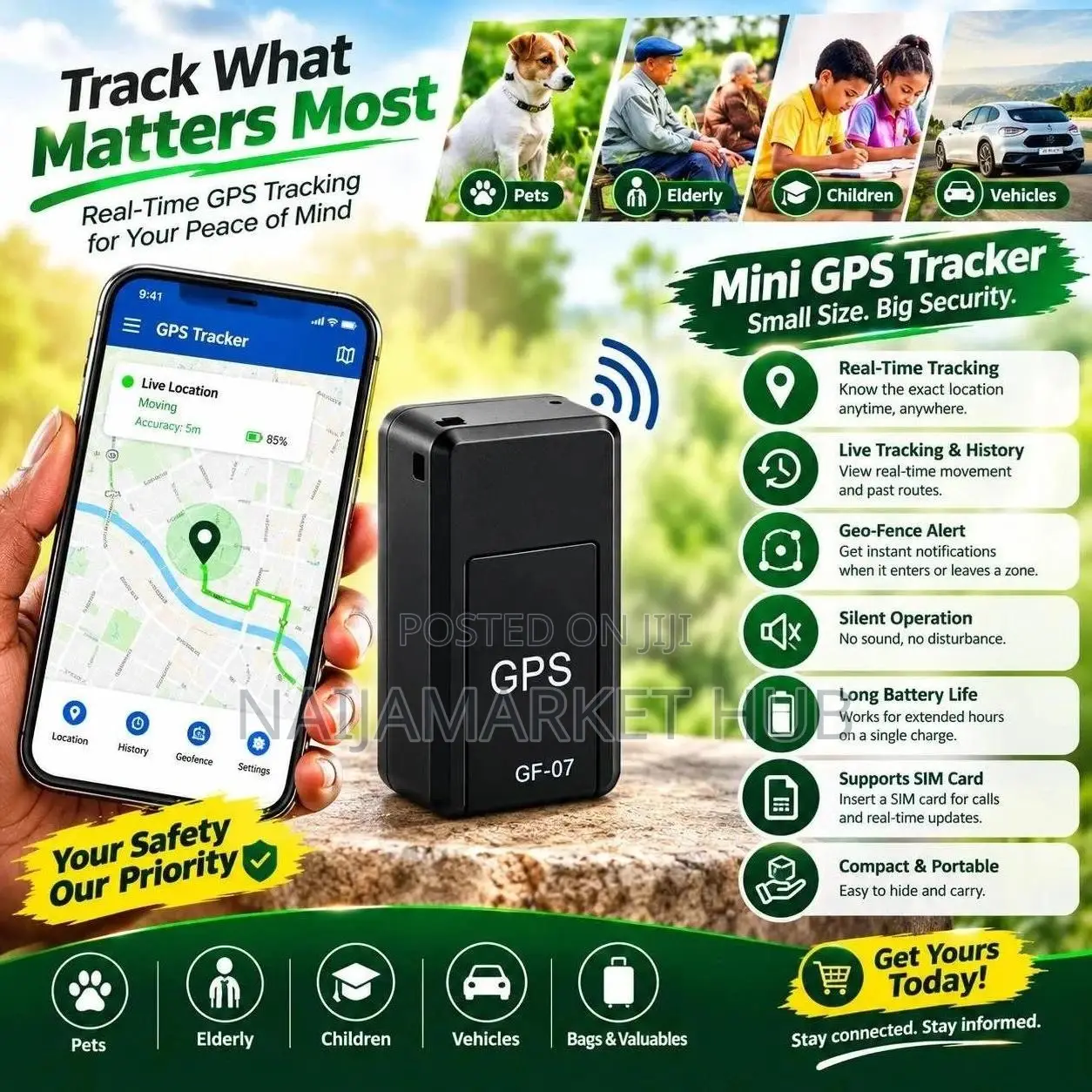New GF-07 Mini GPS Tracker Tracking Device Real-Time Locator
