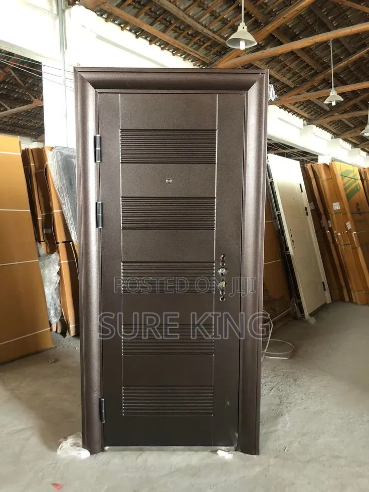 Brand New Brown Security Door – Heavy Duty Metal Entrance Door
