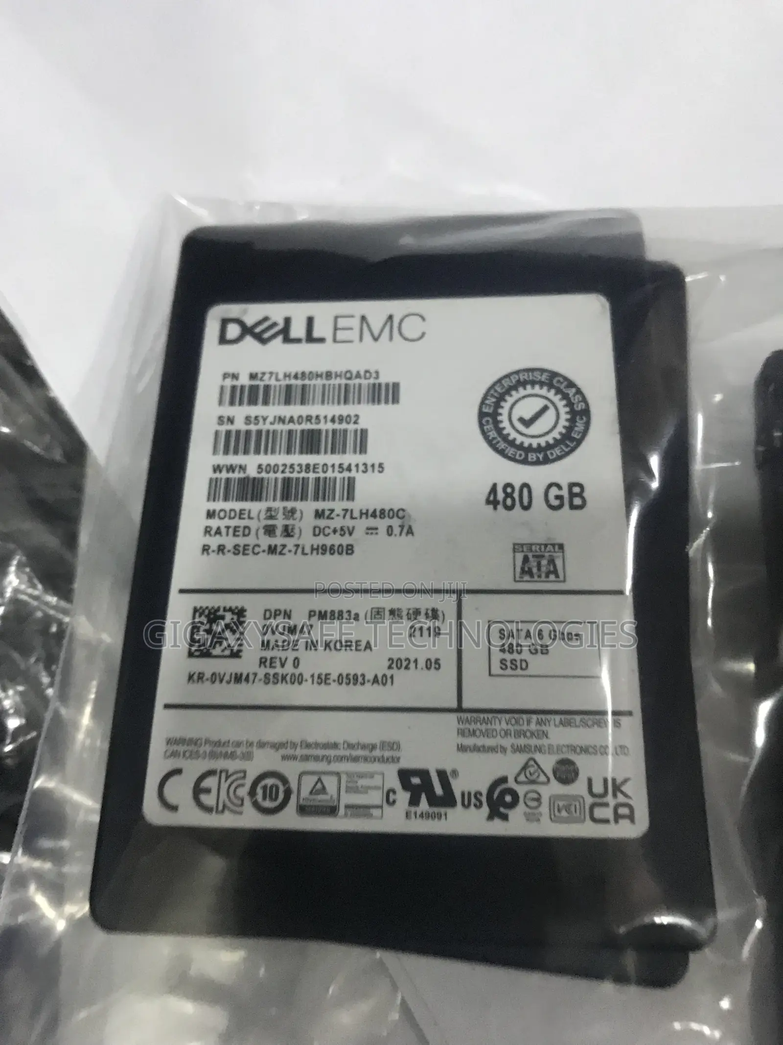 Samsung PM883a MZ-7LH480C Read Intensive SSD 480 GB SATA 6Gb/S DELL