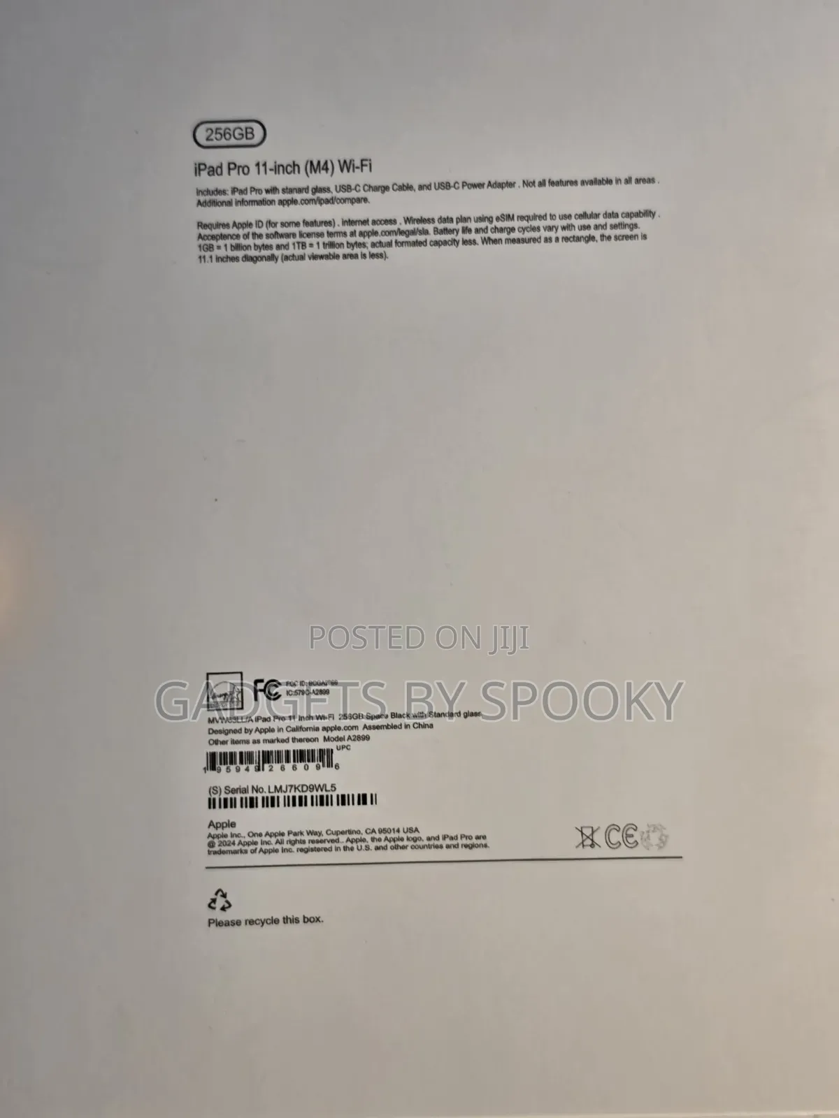 New Apple iPad Pro 11 (2024) 256 GB Black