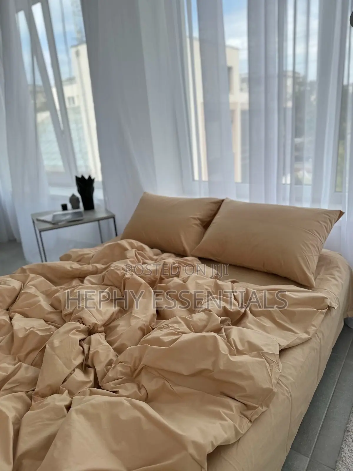 Soft Beautiful Plain Bedsheets ,Duvet Set,Beige Color