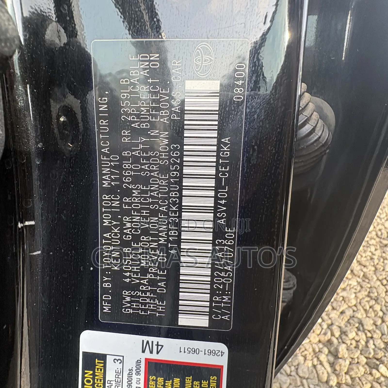 Toyota Camry XLE 4dr Sedan (2.5L 4cyl 6A) 2011 Black