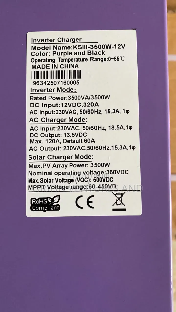 3.5kw 12v Katrina Hybrid Inverter - Works With or Without Battery