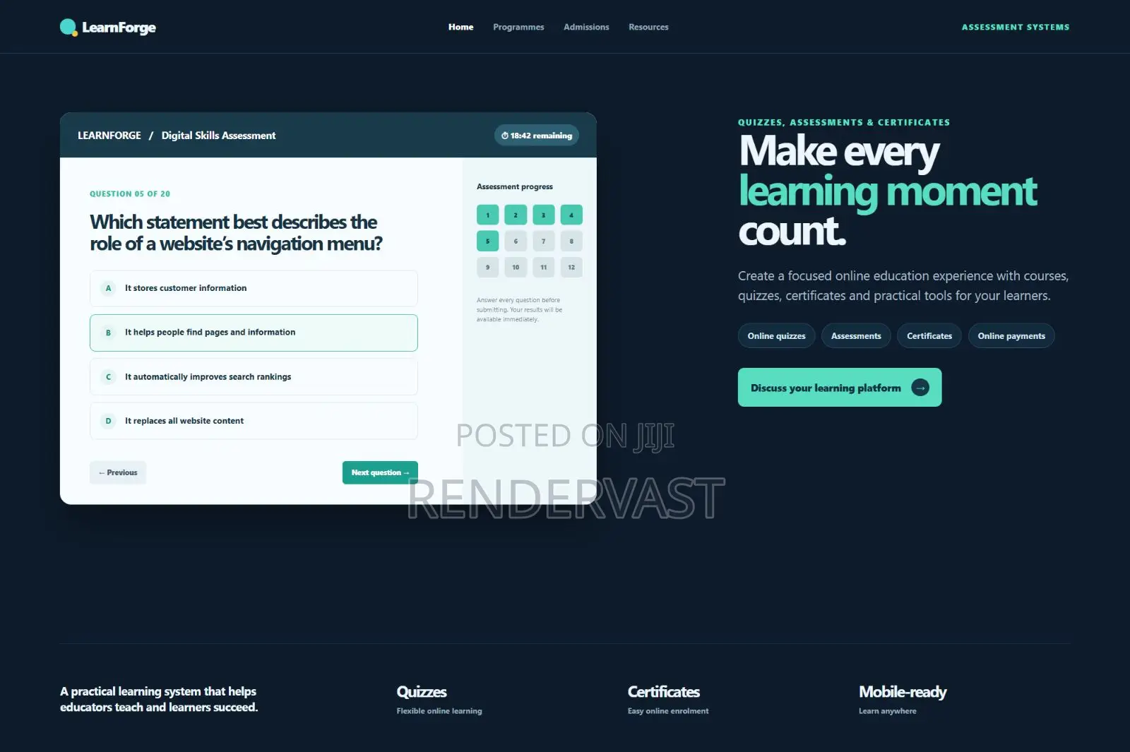 School Website E-Learning Platform Development