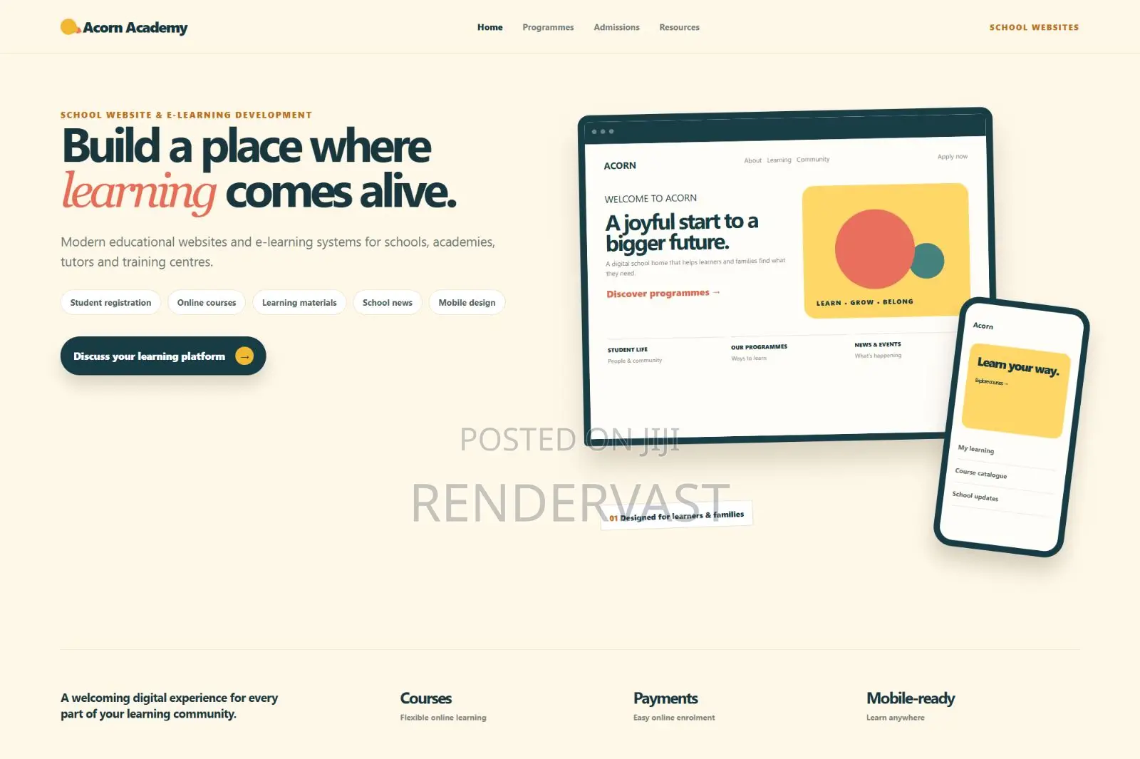 School Website E-Learning Platform Development