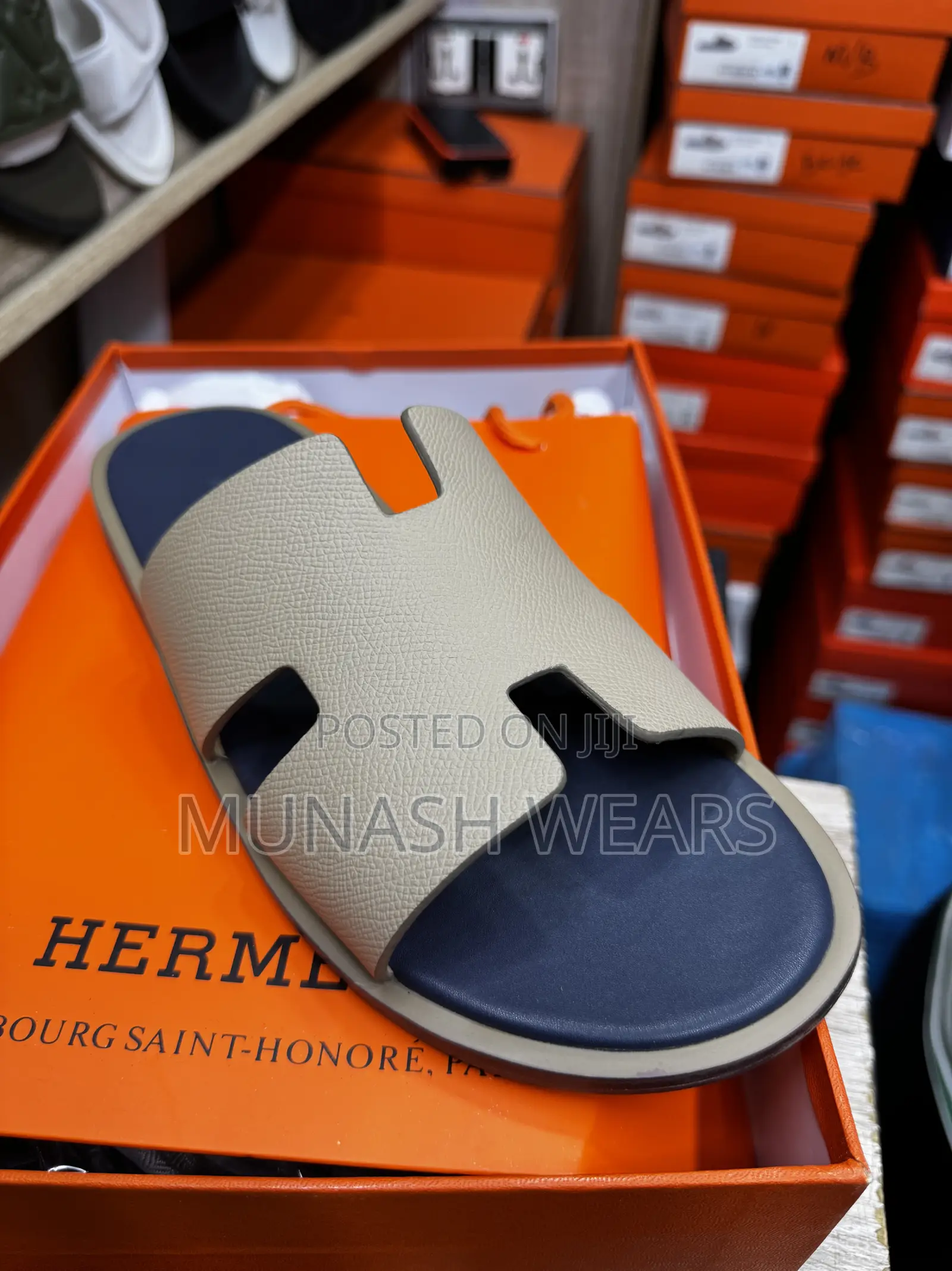 Hermes Flat Sole Leather Slipers 40-46