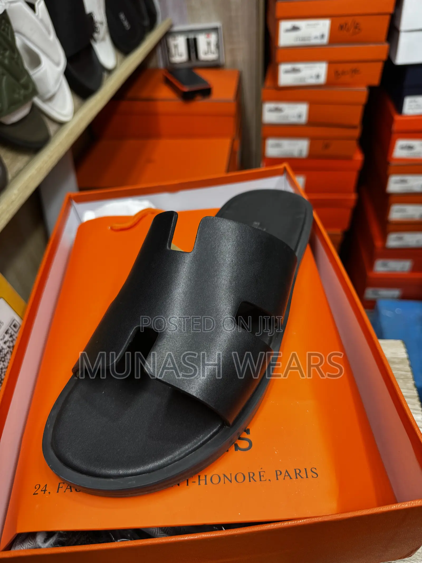 Hermes Flat Sole Leather Slipers 40-46