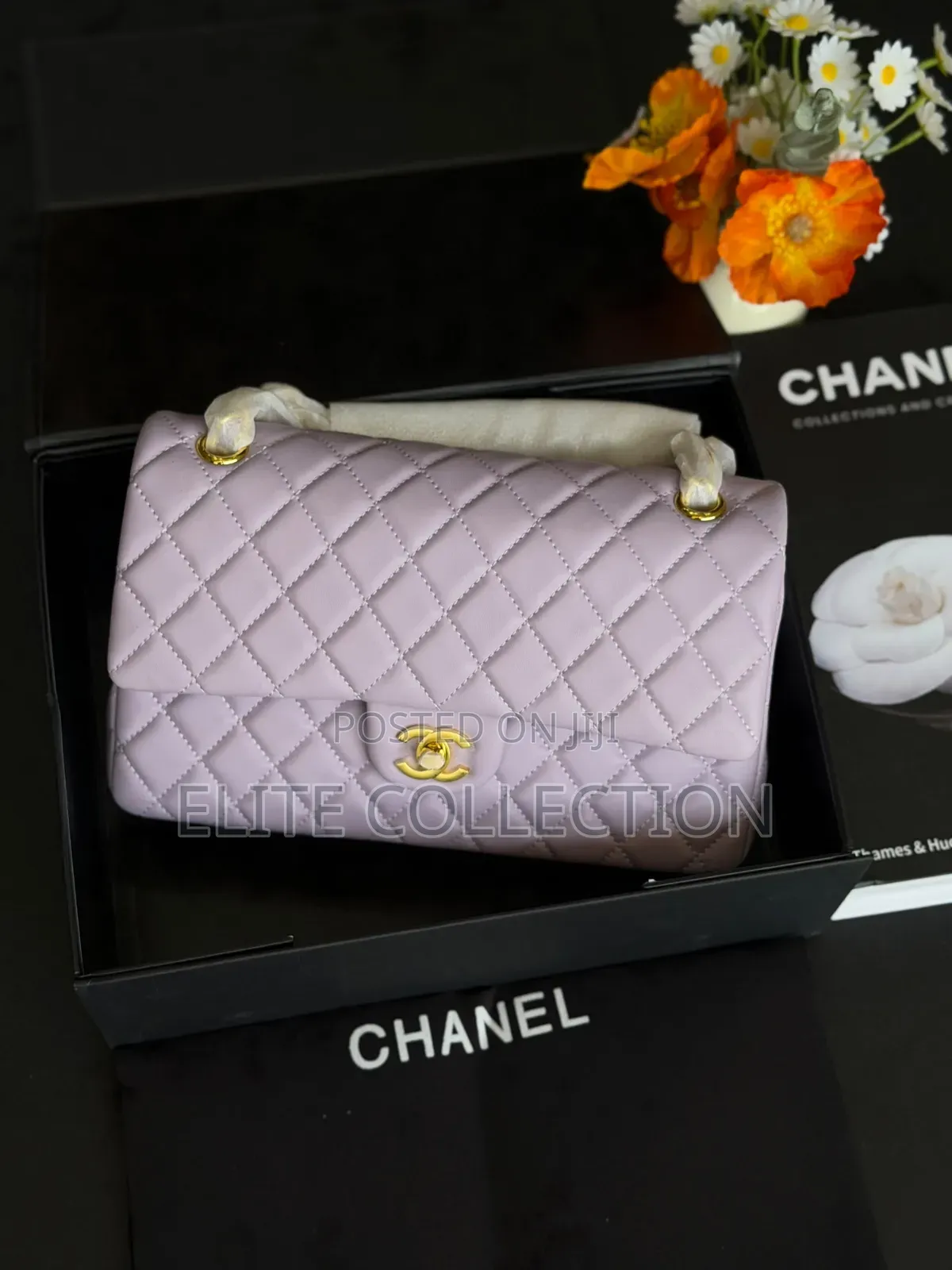 Classic Chanel Bag Colors: Wine, Lilac, Black, White,Size: 25cm