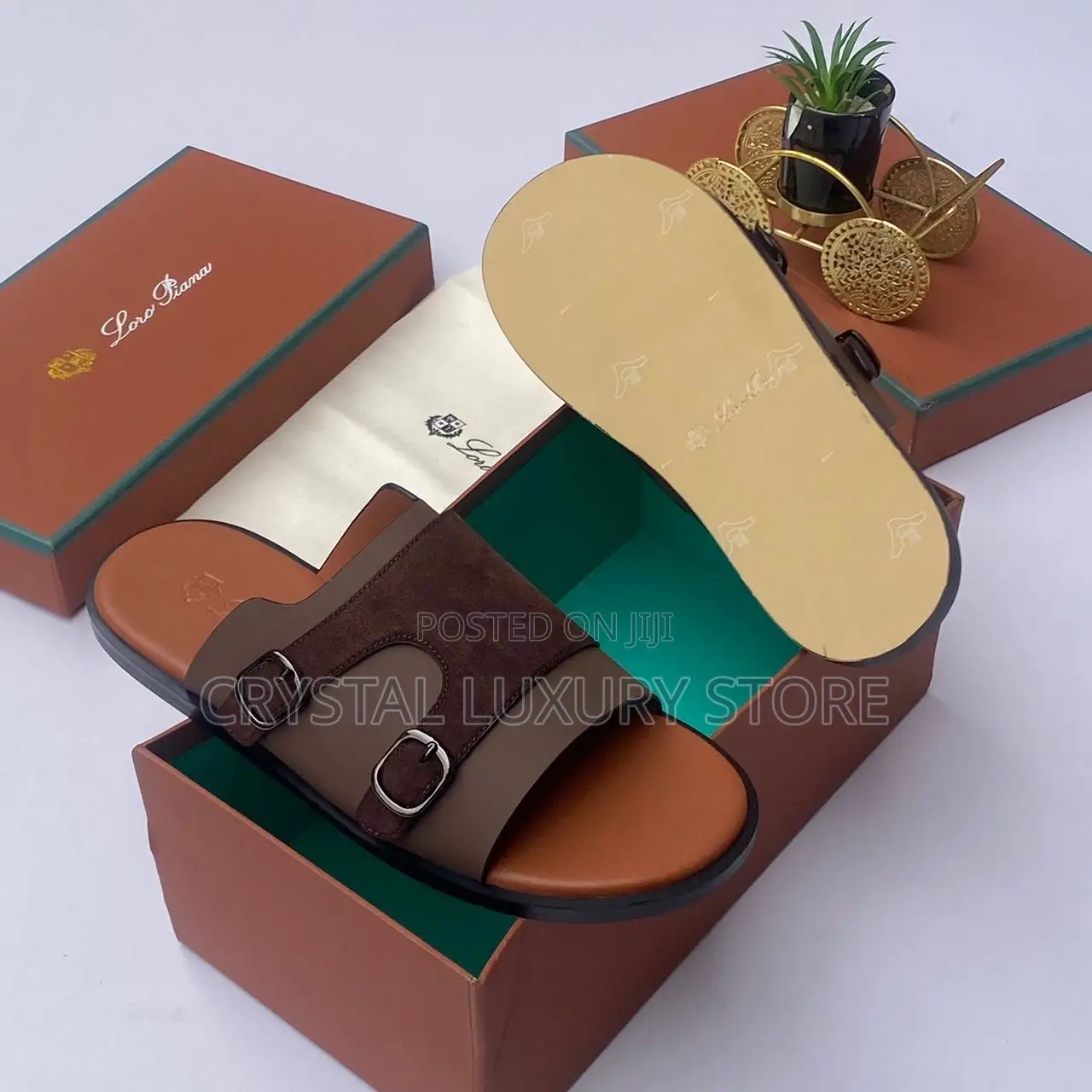 Loro Piana Quality Men Genuine Leather Pams