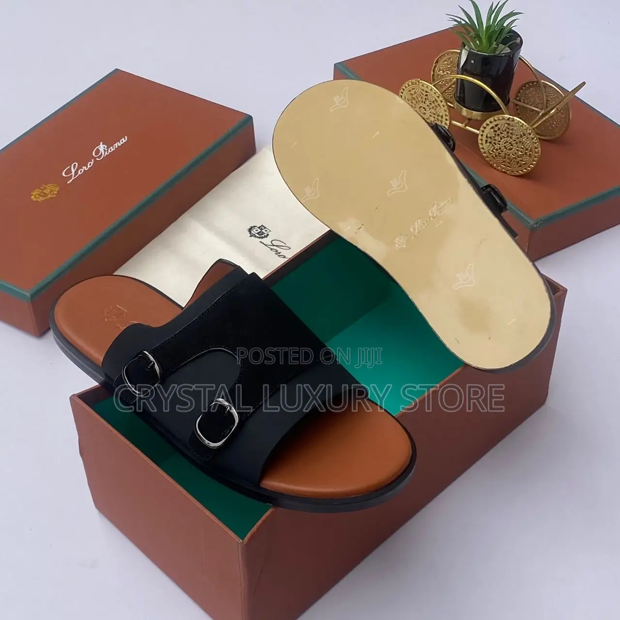 Loro Piana Quality Men Genuine Leather Pams