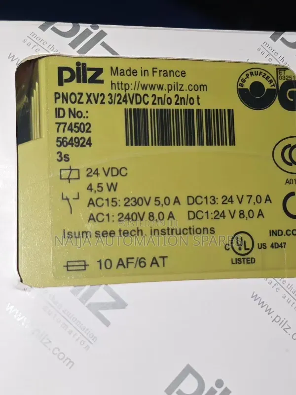 774502 | PILZ PNOZ XV2 3/24vdc 2n/O 2n/O T Safety Relay