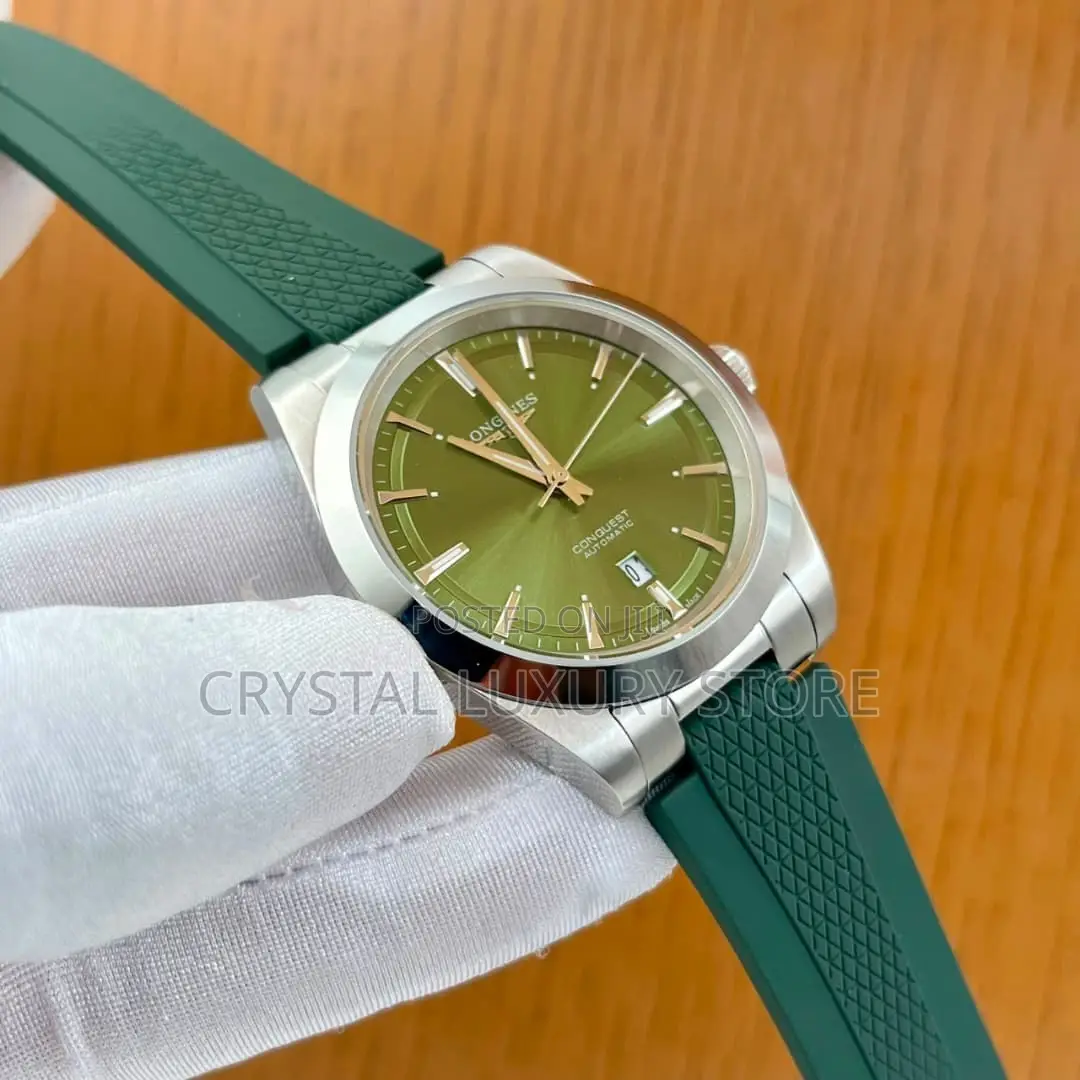Longines Quality Luxury Men Rubber Strap Wristwatch