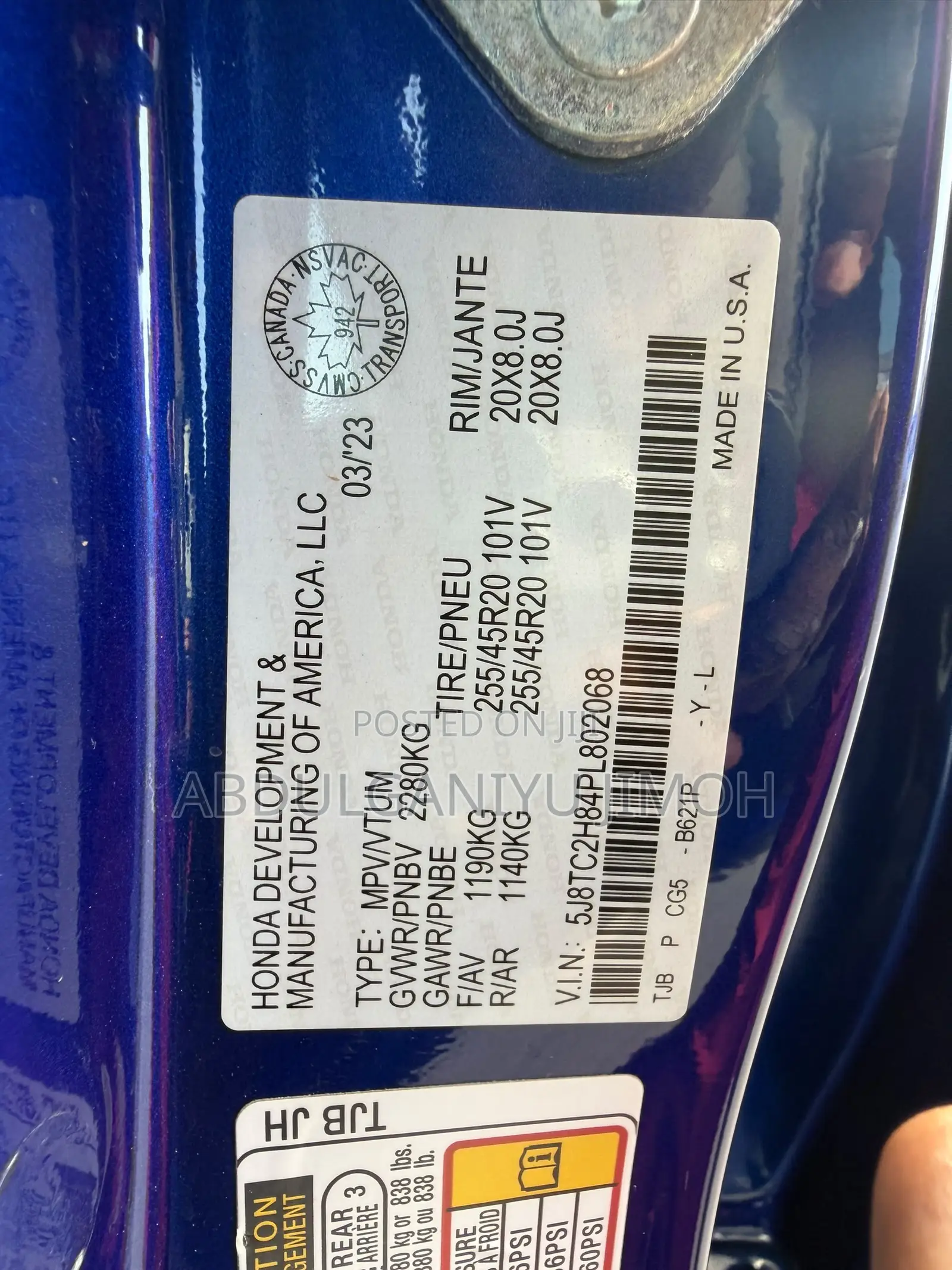 Acura RDX 2023 Blue