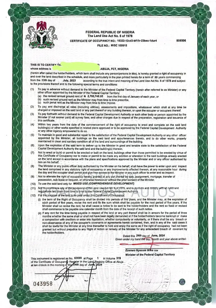 Wasa, Apo Abuja, 180,000sqm of Mixed Land Available